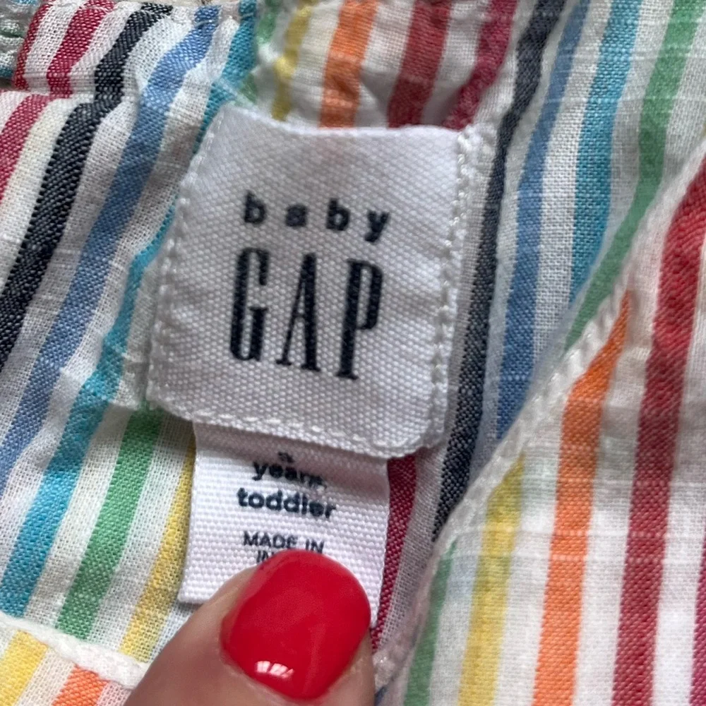 Gap Kids Size 3 Rainbow Striped Lightweight Lined Dress